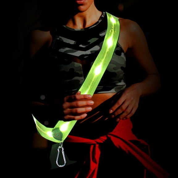 BAOSITY LED Night Running Gear High Visibility LED Flashing Sash Rechargeable Illuminating Gear for Men Women Night Security Walking