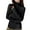 Black, variant on Women Jacquard Long Sleeve Shirts Turtleneck Slim Fitted Basic Tee Going Out Tops Soft Comfy Underscrub Blouses Casual Outfits Clothes