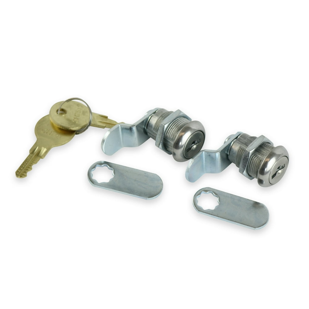 RV Leisure CW 7/8" Standard Key Compartment Door Cam Locks2 Pack