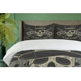 thumbnail image 3 of Ambesonne Poker Duvet Cover Set, Skull Image and Playing Cards, 2-Calking, Dark Grey Dusk, 3 of 6
