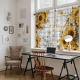thumbnail image 5 of Farmhouse Sunflower Kitchen Curtains 45 Inch Length, Vintage Daisy Butterflies Gray Wood Tiers Curtains for Bathroom Bedroom Cafe, Light Filtering Small Window Treatment Drapes 2 Panels 42"Wx45"L, 5 of 8