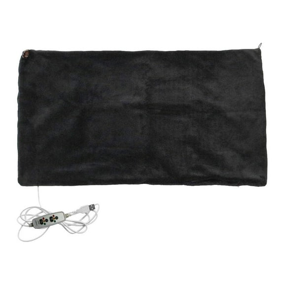 Wswqop USB Heated Warm Shawl, Electric Heated Plush Throw Blanket, Heated Cape Heating Lap Blanket, Electric Flannel Blanket 45x80CM - Black, 80x45CM