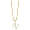 thumbnail image 2 of Auriga Fine Jewelry 925 Sterling Silver Gold-plated 3-5.5 mm FWC Pearl LETTER N 18in Necklace for Women 18", 2 of 6