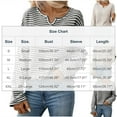 thumbnail image 3 of Lenpel Women's Long Sleeve Tops Trendy Notched V Neck Striped Textured Knit T Shirts Soft Casual Tees Loose Tunic Blouses(Black,Small), 3 of 7