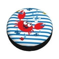 thumbnail image 3 of Bingfone Red Funny Crab On Blue Stripe Spare Tire Cover Weatherproof Universal Wheel Protectors For Rv Camper Travel Trailer Suv Truck 16 Inch, 3 of 9