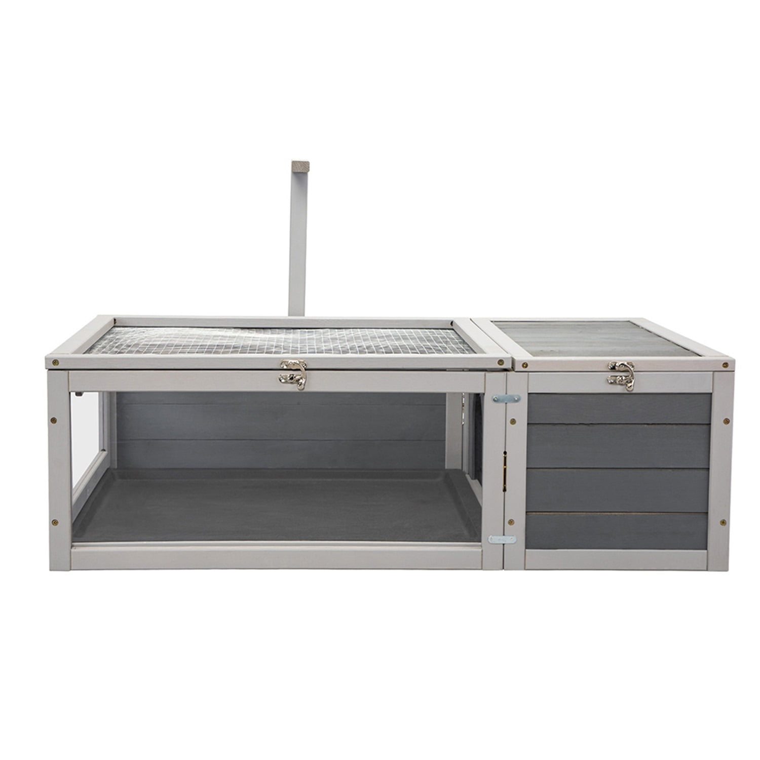 Pefilos Bunny Cage Indoor Pet House Rabbit Hutch with Pull Out Tray Poultry Cage, Gray Pefilos Bunny Cage Indoor Pet House Rabbit Hutch with Pull Out Tray Poultry Cage, Gray