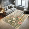 thumbnail image 5 of Ambesonne Floral Decorative Rug Carpet, Vintage Botanical Blossoms, 5' 1" X 7' 5", Beige Reseda Green and Blush, 5 of 5
