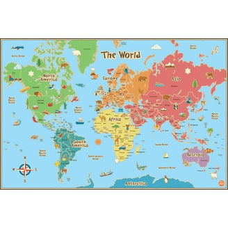 Pacon Learning Walls, World Map, 48