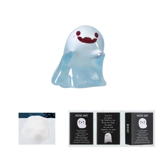 Cartes de Remerciement dans le Noir Mini Figurines de Fantôme avec Boîte Mini Résine Luminus Fantôme Cartes de Note de Remerciement Boîte Cadeau de Fête Ensemble Cadeaux de Remerciement