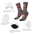 thumbnail image 3 of Vsdgher BBQ Icons Crew Socks for Men & Women, Breathable Casual Athletic Ankle Socks, 3 of 6