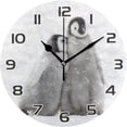 thumbnail image 2 of GZHJMY Snow Penguins Clock, Silent Round Wall Clock, Non Ticking Battery Device Clocks, Creative Decoration Wall Clock for Living Room Bedroom Office Kitchen, 2 of 7