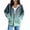 Green, variant on Women's Sweatshirt Hoodie Casual Relaxed Fit Full Zip Jacket Gradient Color Long Sleeve Drawstring Sweatshirts with Pockets