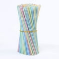 thumbnail image 4 of OAVQHLG3B 200-Pcs Flexible Drinking Straws Plastic Disposable Bendy Striped Straws - 8.2" High-Multicolor, 4 of 8