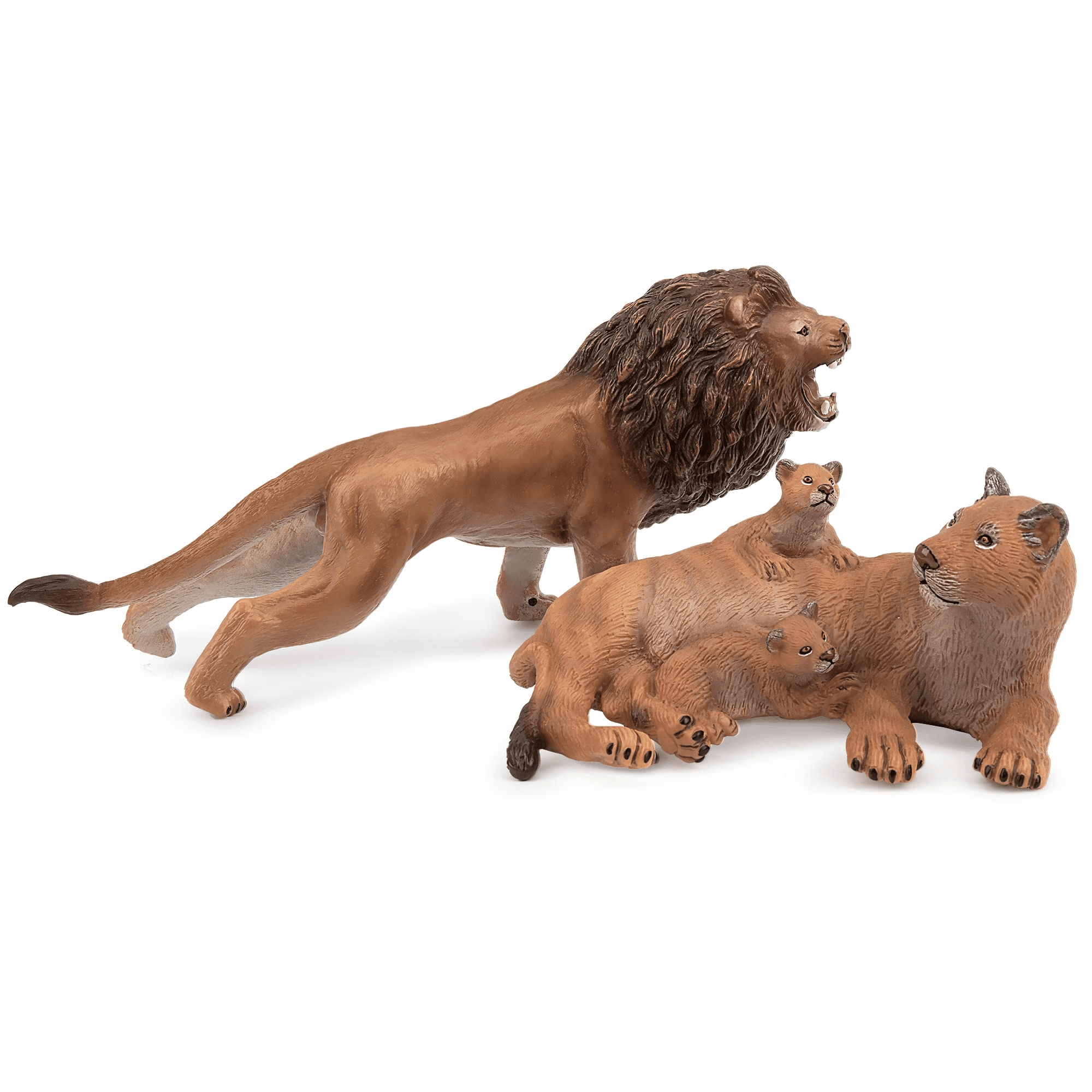 TOYMANY Vinyl 69" Lion Figures and Lioness with Cubs Large Plastic