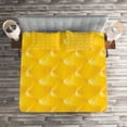 thumbnail image 3 of Ambesonne Yellow Quilted Coverlet 3 Pcs, Lines and Swirling Motifs, King Size, Yellow, 3 of 4