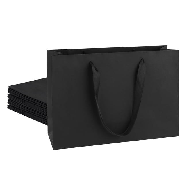 Bolsas de regalo STOBOCTER 12 piezas Kraft negras 32x10x22 cm