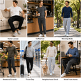 thumbnail image 6 of CLOISE Sweatpants Men 3 Pack Big and Tall Athletic Baggy Straight Leg Pants Drawstring Elastic Waist Lounge Trousers with Pockets XL, 6 of 13