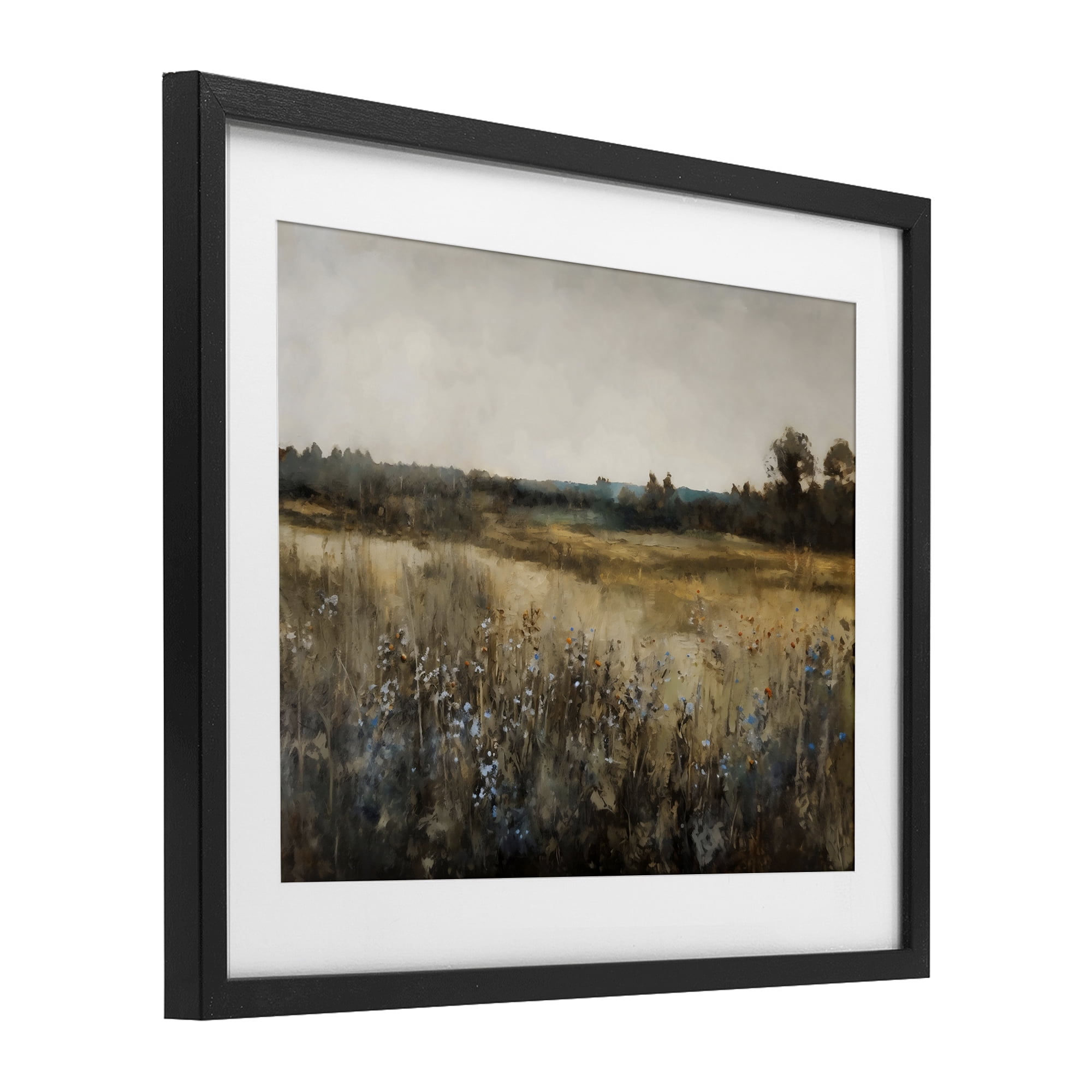 Stupell Industries Wildflowers & Wheat Meadow Black Framed Print Under Glass, design by Creative Studio