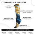 thumbnail image 3 of Bixox Moonlit Golden Tree Peacock Print Compression Socks,Compression Socks Women & Men Circulation for Medical,Running,Athletic, 3 of 7