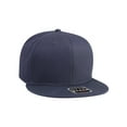 thumbnail image 1 of Cotton Twill Flat Bill 6 Panel Mid Profile Snapback Hat, Navy, 1 of 2