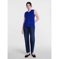 thumbnail image 3 of Scenario Women's Button Front Textured Sweater Vest, Lightweight, Sizes XS-XXXL, 3 of 6