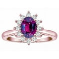 thumbnail image 3 of Star K � Classic Oval 7x5 Lady Diana Halo Genuine Rhodolite Ring, 3 of 9