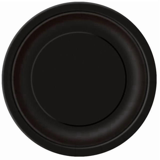 Assiettes en carton rondes noires de 23 cm (9 po) de Unique Industries, paquet de 20