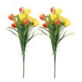 thumbnail image 1 of 2 uds flores de tulipanes artificiales ramo de tulipanes falsos decoración para el hogar jardín suministros de decoración para fiesta de boda, 1 of 8