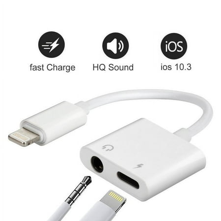 2 in 1 3.5mm Jack AUX Splitter 8 Pin For iphone X XS MAX XR 6 7 8 6s Plus Lighting Charger Listening Adapter Connecter