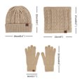 thumbnail image 5 of Winter Hat Beanie Long Neck Scarf Touchscreen Gloves Set Soft Solid Color Windproof Winter Warm Fleece Lined Hat Scarf Gloves, 5 of 7