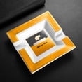 thumbnail image 2 of Cigar ashtray ceramic large diameter double slot cigar holder office ashtray,黄色, 2 of 11