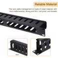thumbnail image 3 of Uxcell 1U 19 Inch Cable Management, 4 Pack 12 Slot Horizontal Rack Mount Wire Organizer, Black, 3 of 7