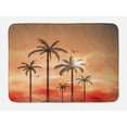 thumbnail image 1 of Tropical Bath Mat, Palm Trees with Dramatic Hazy Sky Clouds and Gulls Exotic Display Art, Non-Slip Plush Mat Bathroom Kitchen Laundry Room Decor, 29.5 X 17.5 Inches, Coral Salmon Brown, Ambesonne, 1 of 2