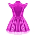 thumbnail image 5 of iiniim Girls Metallic Alien Mock Neck Flying Sleeve Ruffled Tutu Dress for Space Theme Party Cosplay Hot Pink 12, 5 of 7