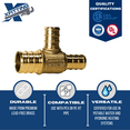 thumbnail image 3 of 5 Pcs. XFITTING 3/4" x 1/2" x 1/2" Pex Tee, Pex B Reducing Tee Crimp Version 25-1-4=5X, 3 of 4