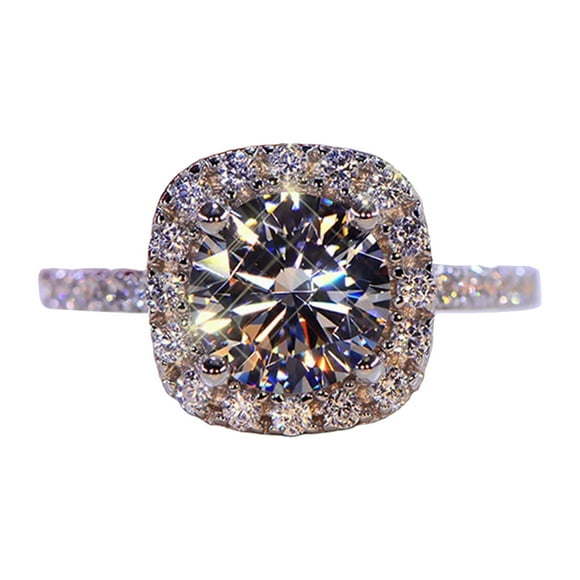 Riforla Fashion Exquisite Full Diamond Ring for Women Engagement Ring Jewelry Gifts Womens Jewelry Silver 5