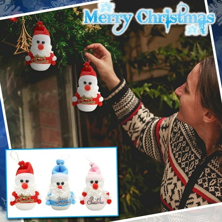 

Mittory 3piece Christmas Toy Mini Santa Claus School Bag Stationery Pendant Doll
