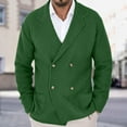 thumbnail image 2 of APEXFWDT Knit Blazer Coat for Men Double-Breasted Sweater Cardigan Long Sleeve Soft Pocket Jacket for Casual & Workwear,XXXL,Army Green, 2 of 6