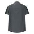 thumbnail image 5 of Mens Shirts Summer Clearance Fashion Casual Solid Stand Collar Button Short Sleeve Blouse Tops Shirt, 5 of 7