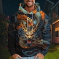 thumbnail image 2 of ZCFZJW Fashion 3D Dragon Graphic Pullover Tops for Men Lightweight Casual Drawstring Long Sleeve Funny Graphic Hooded Sweatshirts Big and Tall Regular Fit Cozy Hoodie Outwear Coat Multicolor#01 L, 2 of 4