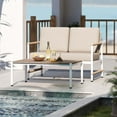 thumbnail image 1 of Costway Ensemble de Mobilier de Patio 2 Pcs Causeuse Canapé avec Table à Café Coussins Épais, 1 of 10
