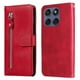 thumbnail image 1 of For Motorola Edge 60 5g / 60 Fusion 5g / 60 Pro 5g / Edge (2025) 5g Pu Leather Cases With Zipper Pocket Wallet Phone Cover Stand Red, 1 of 5
