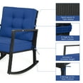 thumbnail image 4 of Patiojoy Outdoor Wicker Rocking Chair Glider Rattan Rocker Recliner with Navy Cushion, 4 of 7