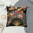 thumbnail image 2 of PIKWEEK  Japanese Fan Throw Pillow Cover Cherry Blossom Branch Asia Artistic Floral Plant Elegant Culture Pillow Case Decorative Men Women Boy Girl Room Cushion Cover for Home Couch Bed, 2 of 5