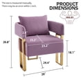 thumbnail image 3 of Modern Decorative Chair, Living Room Side Chair with Gold Metal Legs, No Wheels, Suitable for Dressing Area, Reception Room, Office, Teddy Fleece Upholstered Metal Foot Sofas, 2 PCS, Lilac, 3 of 9