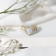 thumbnail image 4 of Rosec Jewels Moissanite Heart Shaped Engagement Ring - Vintage Style Ring for Women - D-VS1 Quality Certified, 14K Yellow Gold, US 9.00, 4 of 8