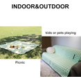 thumbnail image 4 of Manta de picnic extragrande, 79'' x 79'', manta de cuadros vichy portátil plegable para parque, césped, exteriores, playa, camping, color amarillo y blanco, 4 of 4