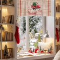 thumbnail image 3 of Valances for Windows Red Truck Christmas Rod Pocket Cafe Window Treatments Valance Curtains for Kitchen Bathroom Laundry Basement Windows 60"x18", 3 of 7