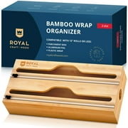 Kitchen Foil and Plastic Wrap Organizer for Drawer - Plastic & Aluminum Wrap Dispenser with Cutter for Kitchen Organization and Storage