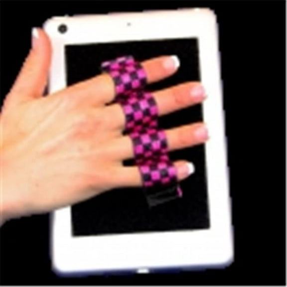 LAZY-HANDS 201521 4-Loop Grip For Reader  XL Grip - Xl  Black & Pink Checkers